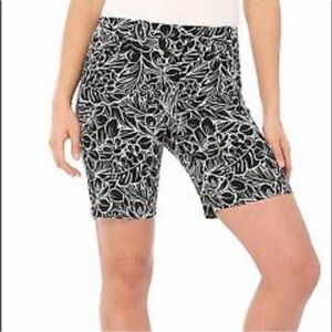 TALBOTS Floral Dark Blue & White Bermuda Short